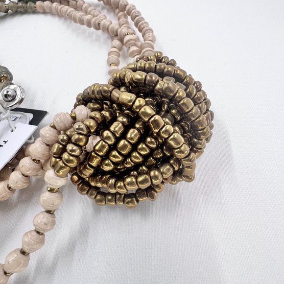 NWT - Thirty One Bits - 4 Strand Urban Knot Green & Cream Beaded 20” Necklace - Picture 8 of 8